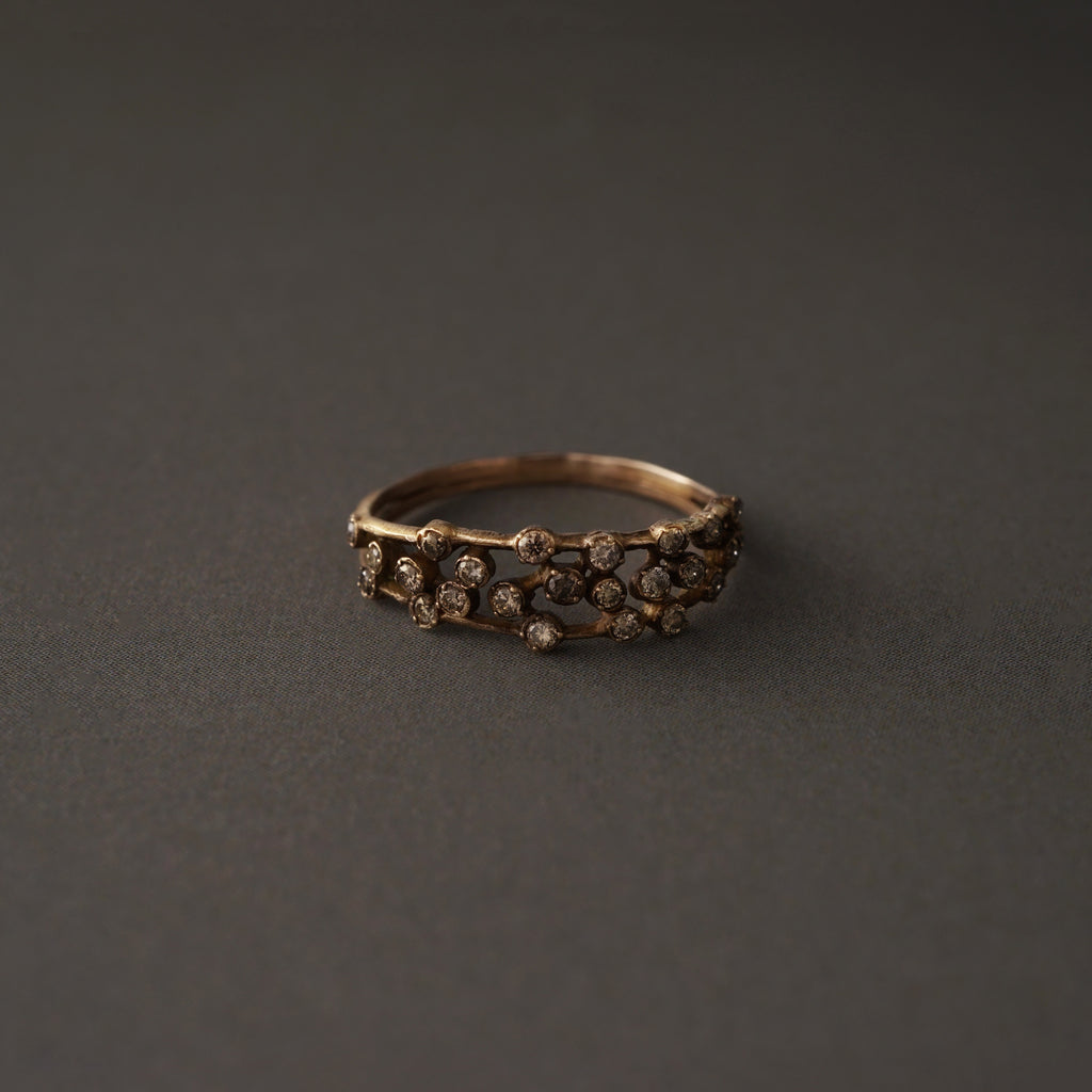 noguchi bijoux K14イエロゴールド✖︎ブラウンダイヤ リング 2号